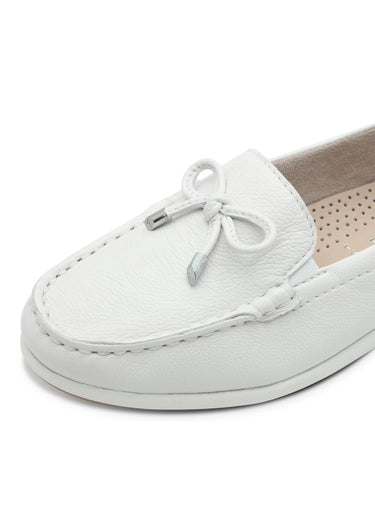 Mocassins confort cuir semelle compensée Blanc
