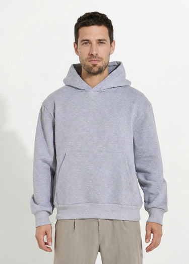 Sweat-shirt zippé molletonné à capuche Gris
