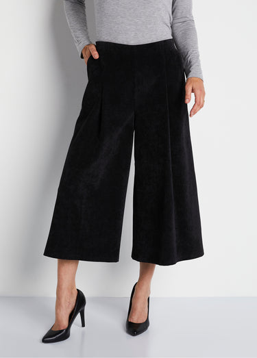 Jupe-culotte longue velours milleraies Noir