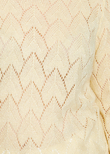 Pull maille ajourée avec fibres recyclées Vanille