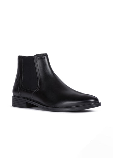 Boots Chelsea classiques en cuir lisse Noir