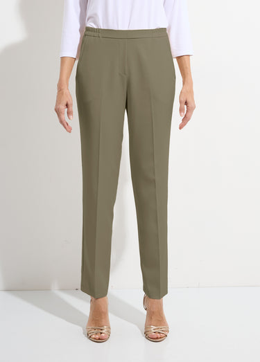 Pantalon droit taille semi-élastiquée Vert Kaki