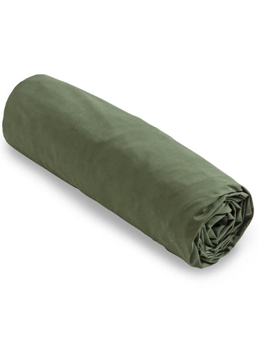 Drap housse uni en coton BIO, Ispahan Vert Kaki