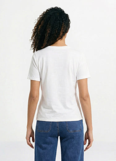 T-shirt coton inscription Dolce Vita Blanc