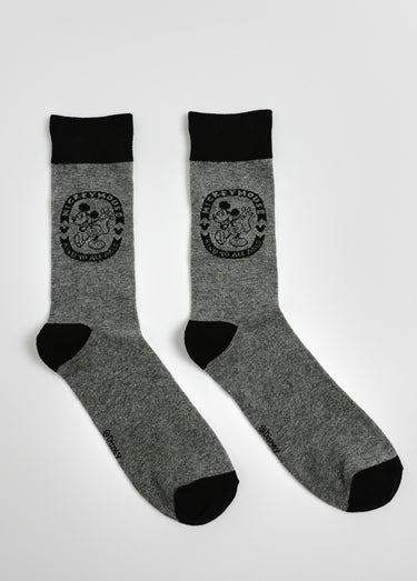 Chaussettes coton, licence Mickey Mouse Gris Fonce
