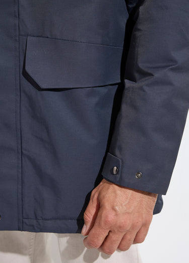 Parka à capuche intérieur fourrure Marine