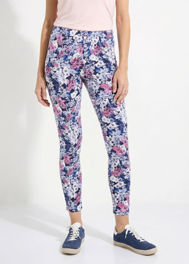 Legging imprimé taille élastiquée Fleurs