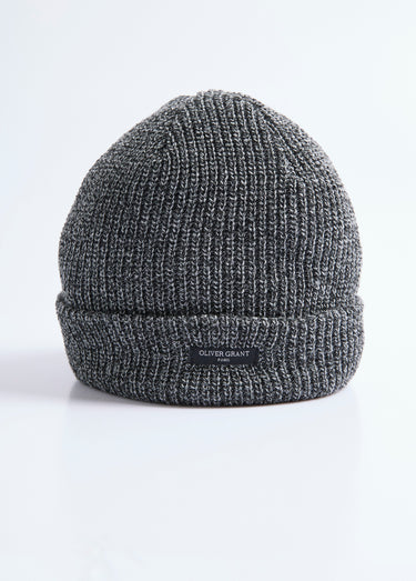 Bonnet en maille côtelée à revers Gris