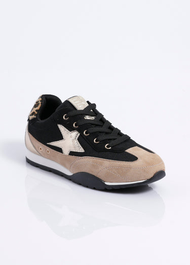Sneakers semelle plate détails fantaisie Leopard