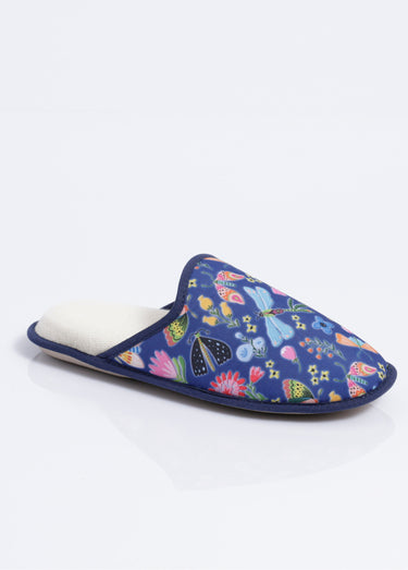 Chaussons mules souples largeur confort Marine