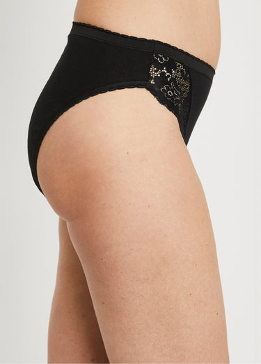 Culotte échancrée dentelle - lot de 3 Noir Lot3