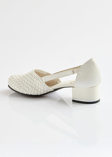 Escarpins à talon cuir Blanc