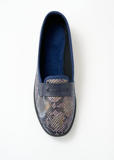 Mocassins pieds sensibles largeur confort Marine