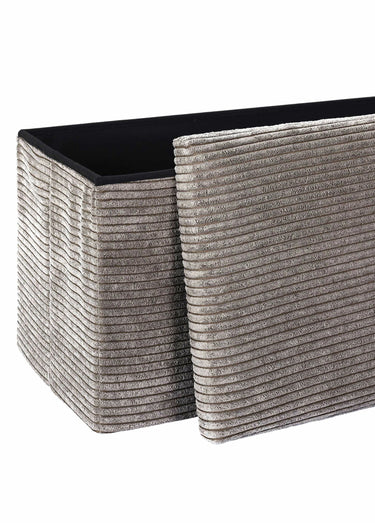 Pouf bouclette avec coffre de rangement 2B Taupe