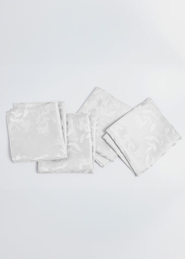 Nappe jacquard damassé végétal Calitex Blanc