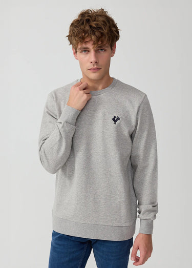 Sweat molletonné col rond manches longues Gris