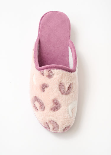 Chaussons mules fantaisie confortables Rose