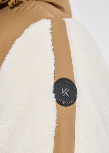 Veste chaude polaire sherpa façon moutonné Camel