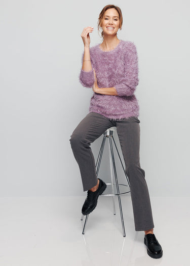 Pull maille douce effet poilu Parme
