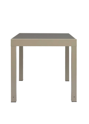 Table de jardin extensible verre, clair Beige