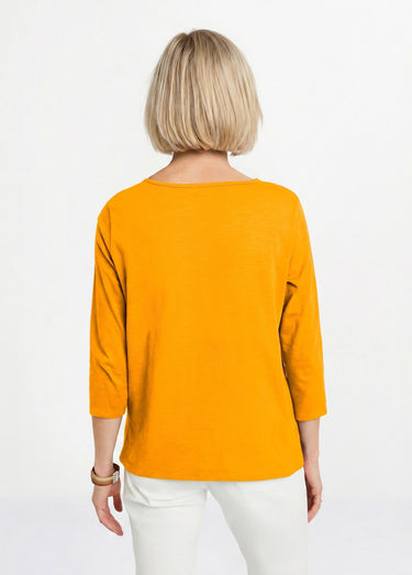 T-shirt coton et dentelle manches 3/4 Safran