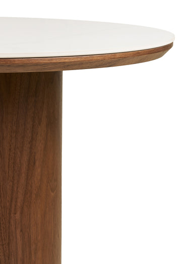 Table basse céramique et frêne NOLI Blanc/Brun foncé