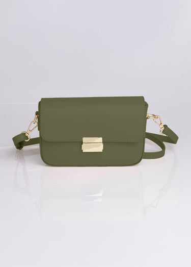 Sac besace en cuir Vert