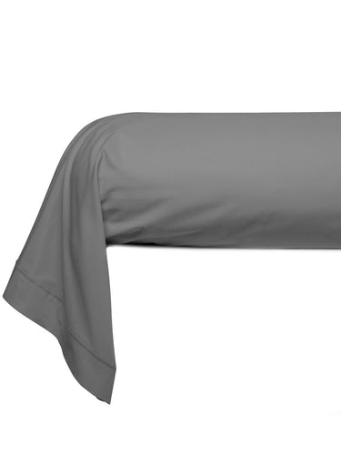 Taie d'oreiller unie percale de coton Gris