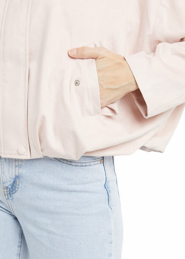 Blouson zippé suédine taille resserrée Rose Nude