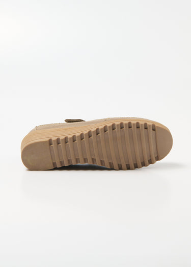 Sandales scratchées largeur confort Taupe