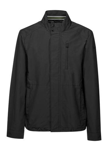 Veste col montant pressionné poche poitrine Noir