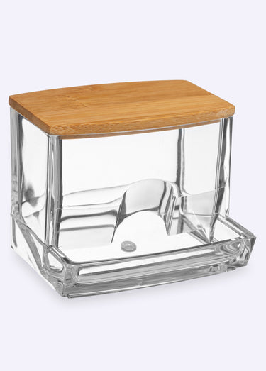 Distributeur bambou de coton tiges Transparent / Bambou