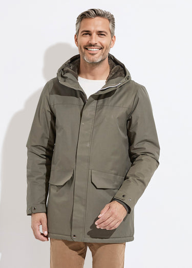 Parka à capuche intérieur fourrure Kaki