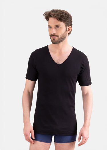 T-shirt à col invisible Noir