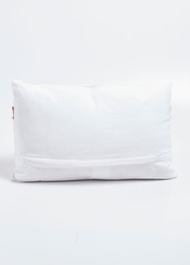 Coussin rectangulaire coton, thème naturel Ecru