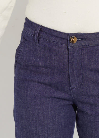 Jean coupe droite avec petit revers Brut