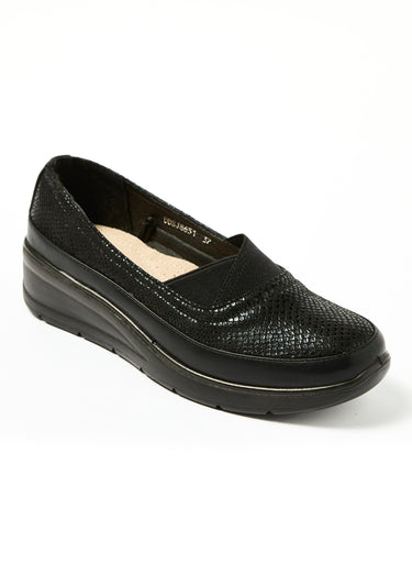 Ballerines confort avec talon compensé Noir