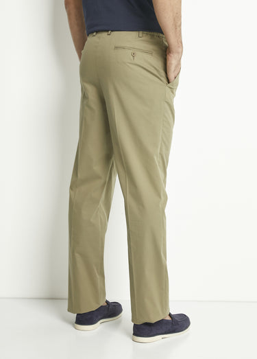 Pantalon droit ceinture élastiquée confort Kaki