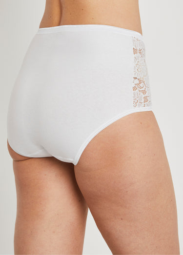 Culottes taille haute dentelle - lot de 2 Blanc Lot 2