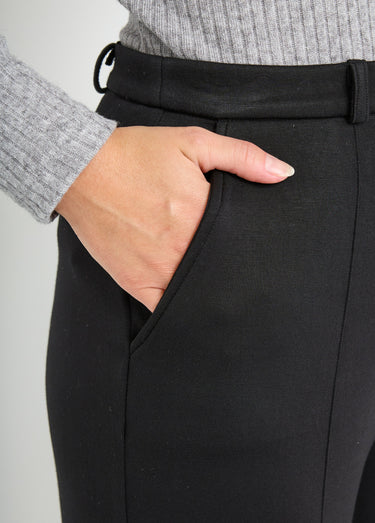 Pantalon structuré de ville maille milano unie Noir