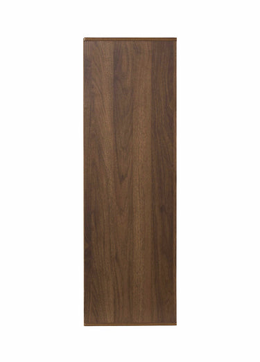 Meuble 9 cases en bois foncé rainuré Marron