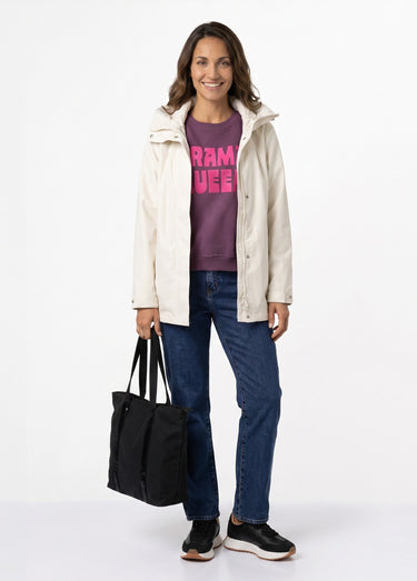 Veste coupe vent imperméable col montant Beige