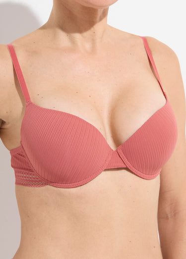 Ensemble soutien gorge culotte pointillés Brique