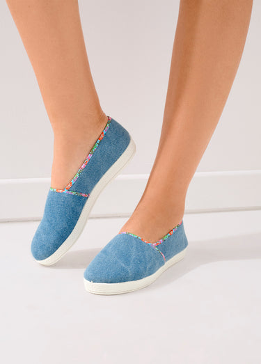 Espadrilles en jean largeur confort Denim Bleu