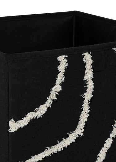 Panier rangement décor fantaisie 31x31cm Noir