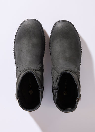 Boots suédées avec semelle compensée Noir