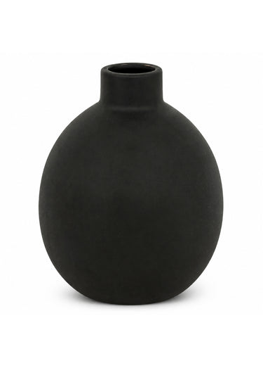 Petit vase rond en céramique 18cm RILY Noir
