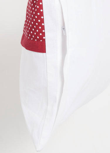 Coussin pour tête de lit, cœurs et pois Rouge