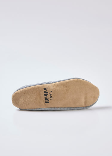 Chaussons ballerines en velours Gris
