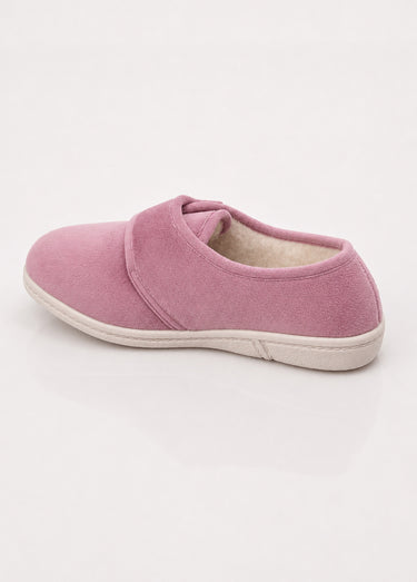 Chaussons scratchés fourrés Rose